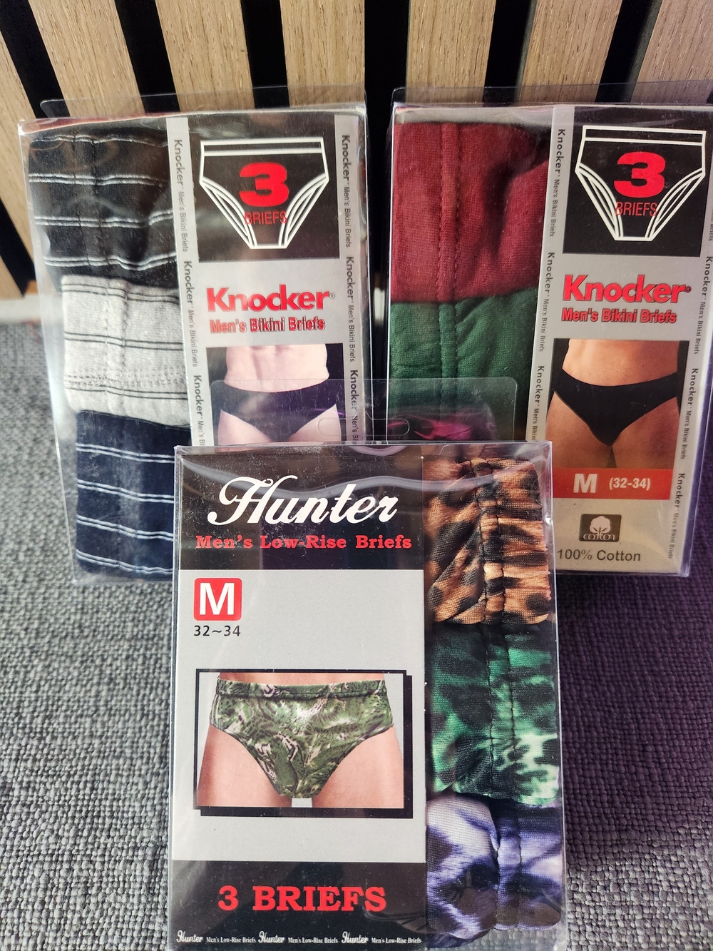 Knocker & Hunter Men's Low-rise Bikini Briefs - Size M